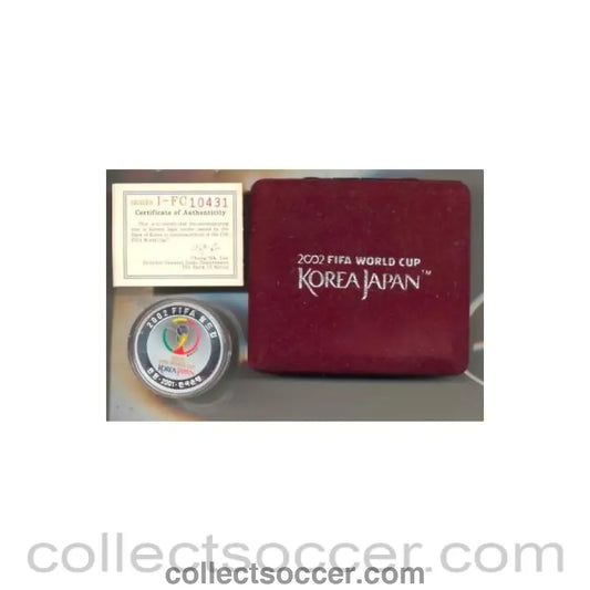 2002 World Cup - coin issued by the Bank of Korea on this occasion in its original box with a Certificate of