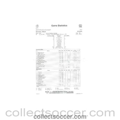 2002 World Cup Germany v Brazil 30/06/2002 Game Statistics and Match Report - Collect Soccer