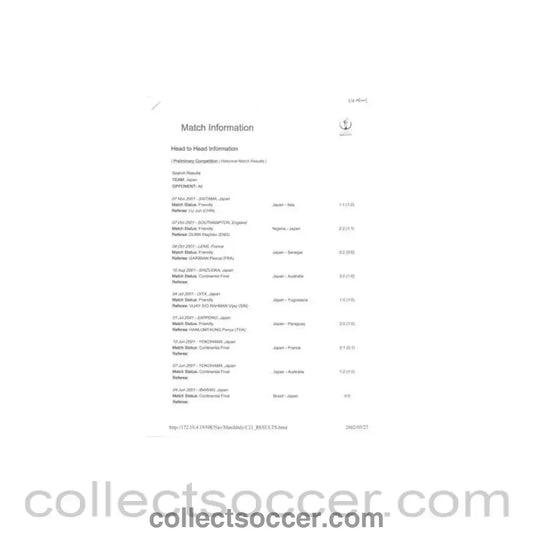 2002 World Cup - Match Information Preleminary Competition & Historic Results for the media - Collect Soccer