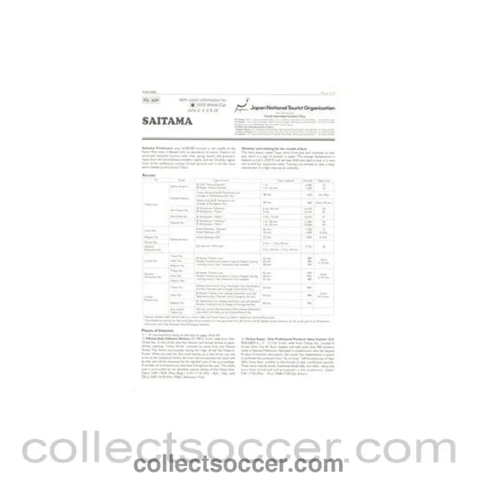 2002 World Cup - Saitama information for visitors - Collect Soccer