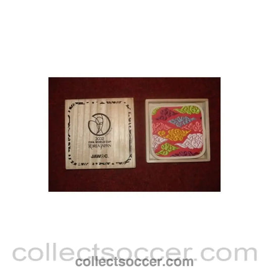 2002 World Cup table mats for VIP visitors in a wooden box - Collect Soccer