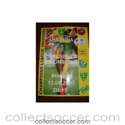 2003-2004 Champions League Zilina v Chelsea poster 13/08/2003