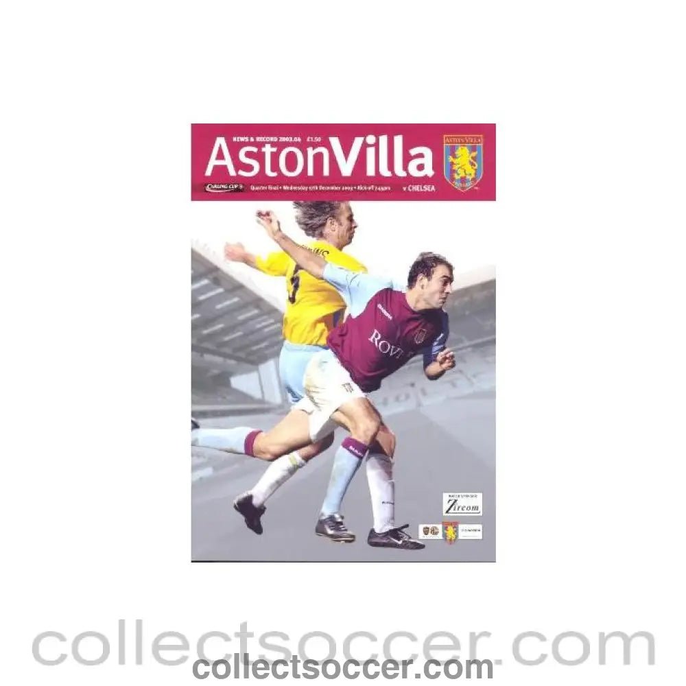 2003 - Aston Villa vChelsea Official Programme 17/12/2003 - Collect Soccer
