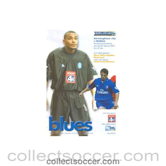 2003 - Birmingham City v Chelsea official programme 08/02/2003 Premier League