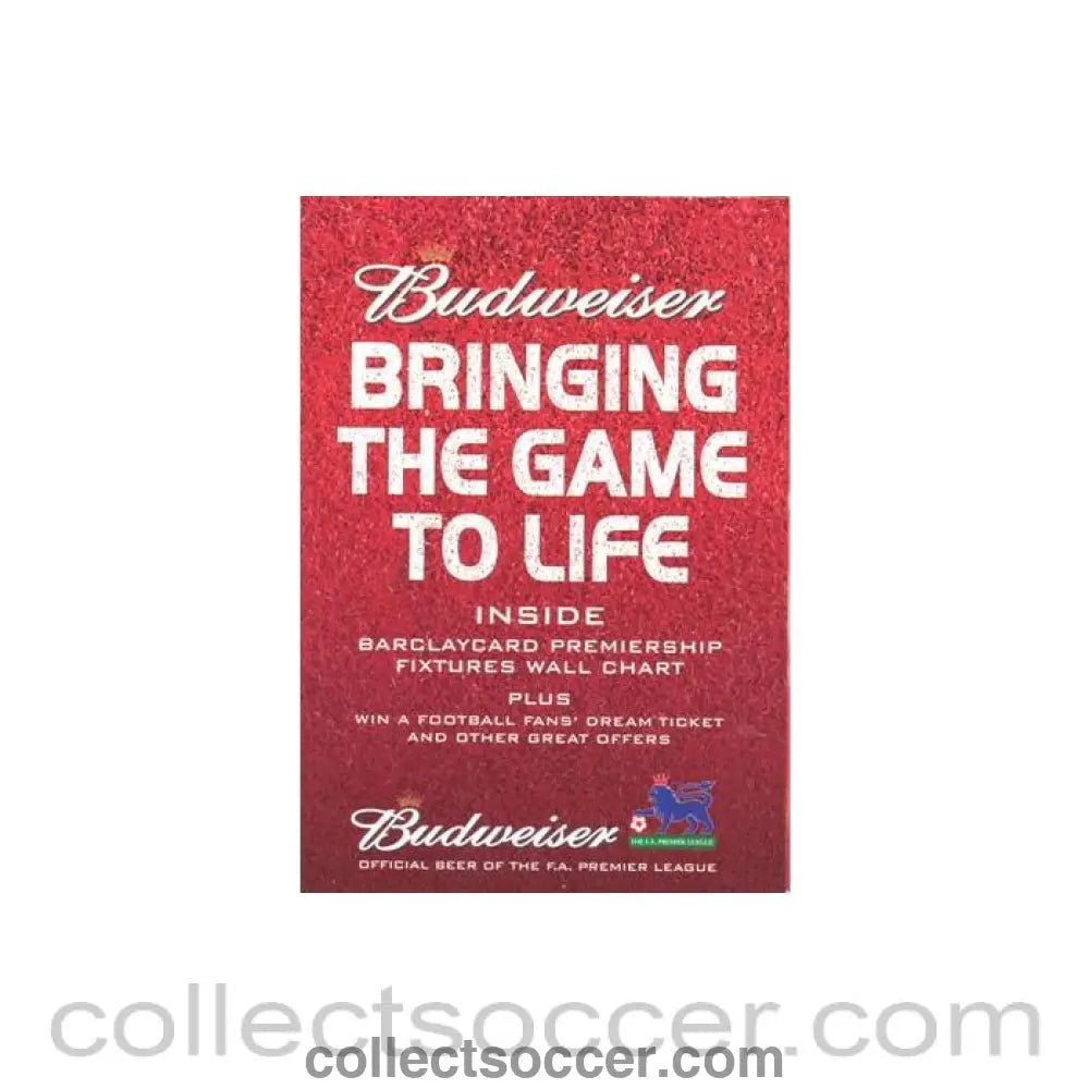 2003 - Budweiser Premier League Fixtures 2003 - 2004 wall chart - Collect Soccer