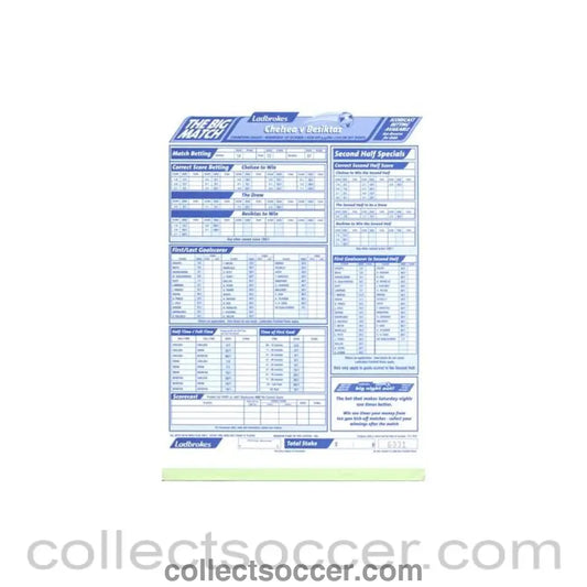 2003 - Chelsea v Besiktas betting slip 01/10/2003 Champions League - Collect Soccer