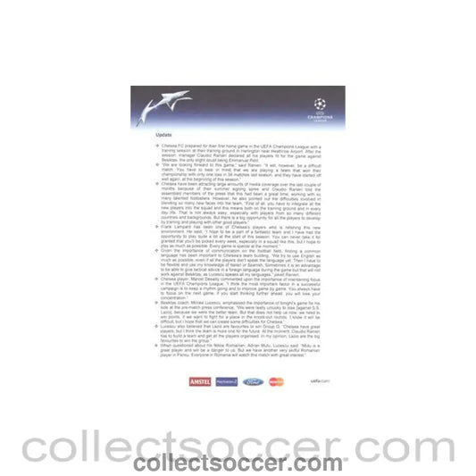2003 - Chelsea v Besiktas media update 01/10/2003 Champions League - Collect Soccer