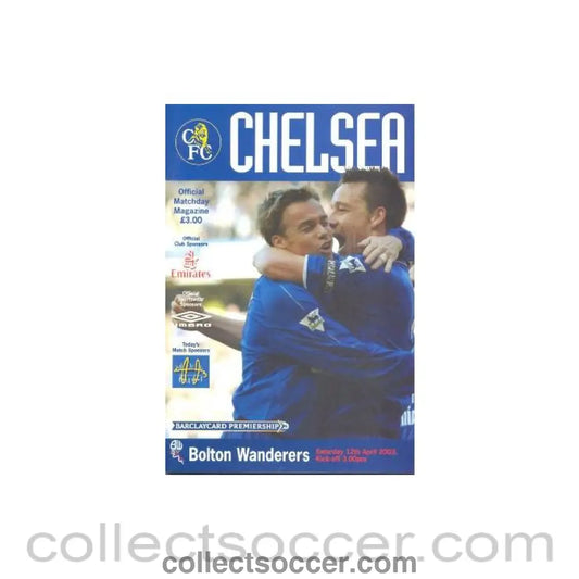 2003 - Chelsea v Bolton Wanderers official programme 12/04/2003
