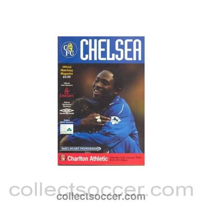 2003 - Chelsea v Charlton Athletic official programme 11/01/2003 - Collect Soccer