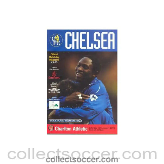 2003 - Chelsea v Charlton Athletic official programme 11/01/2003