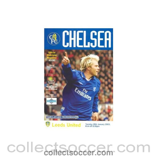 2003 - Chelsea v Leeds United official programme 28/01/2003