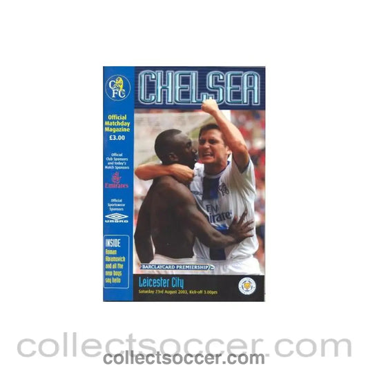 2003 - Chelsea v Leicester City official programme 23/08/2003