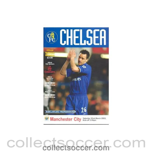 2003 - Chelsea v Manchester City official programme 22/03/2003