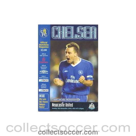 2003 - Chelsea v Newcastle United official programme 09/11/2003 Premier League
