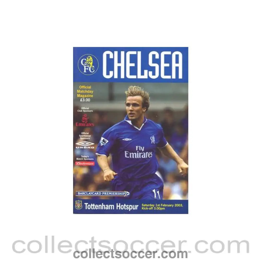 2003 - Chelsea v Tottenham Hotspur official programme 01/02/2003