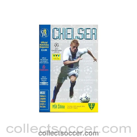 2003 - Chelsea v Zilina official programme 26/08/2003