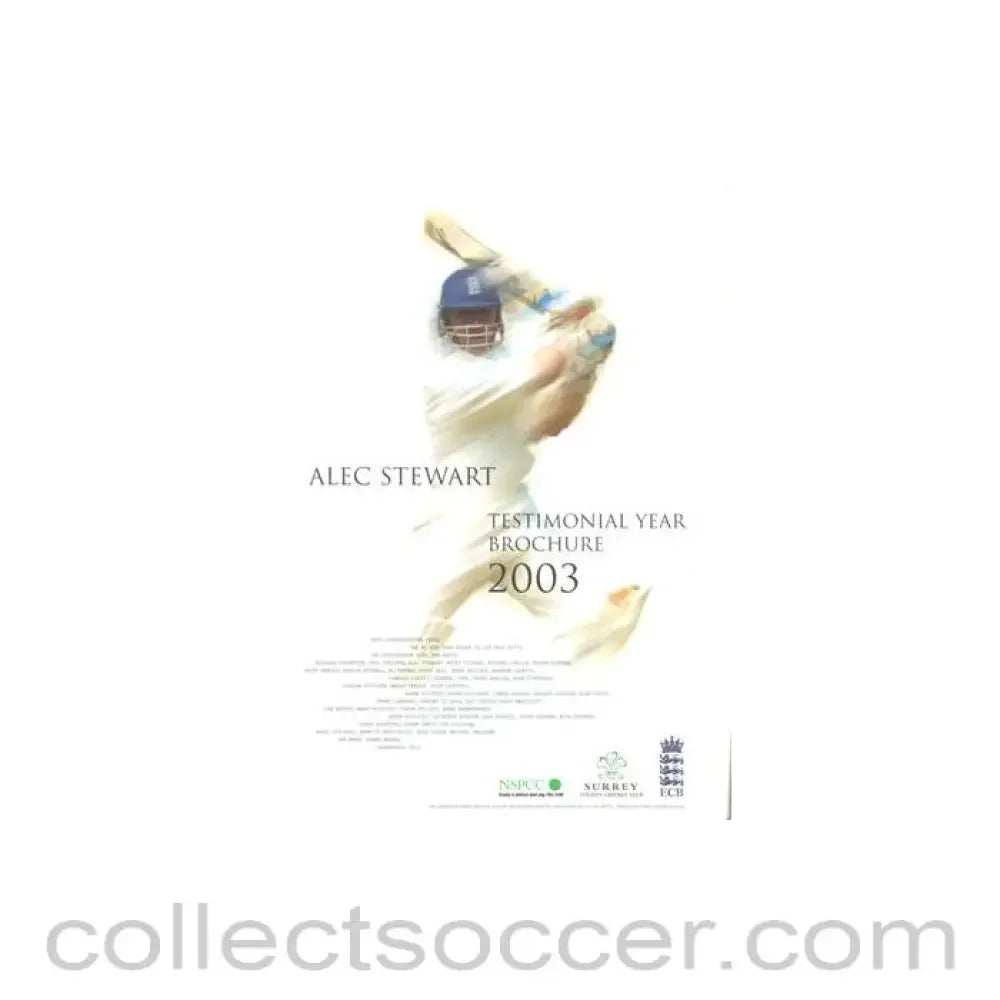 2003 - Cricket - Alec Stewart Testimonial Year Brochure 2003
