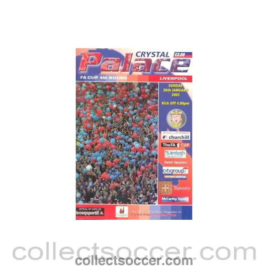 2003 - Crystal Palace v Liverpool official programme 26/01/2003 - Collect Soccer