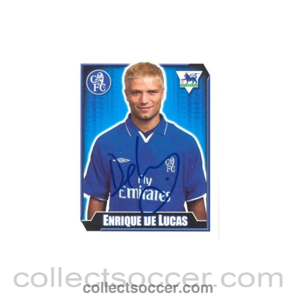 2003 - Enrique De Lucas Premier League 2003 Sticker with Printed Signature - Collect Soccer