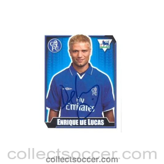 2003 - Enrique De Lucas Premier League 2003 Sticker with Printed Signature - Collect Soccer