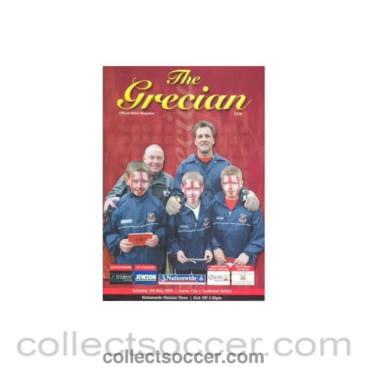 2003 - Exeter City v Southend United official programme 03/05/2003 Football League, Exeter's last match in The League - Collect Soccer