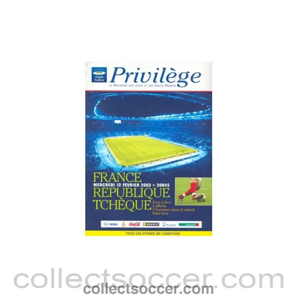 2003 France v Czech Republic 12/02/2003 - Collect Soccer