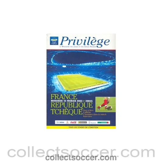 2003 France v Czech Republic 12/02/2003 - Collect Soccer