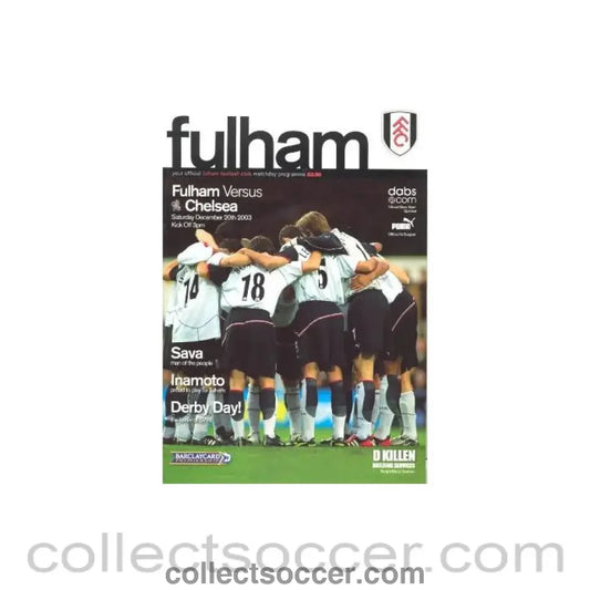 2003 - Fulham vChelsea Official Programme 20/12/2003