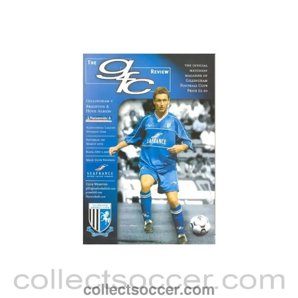 2003 - Gillingham v Brighton & Hove Albion official programme 01/03/2003 - Collect Soccer