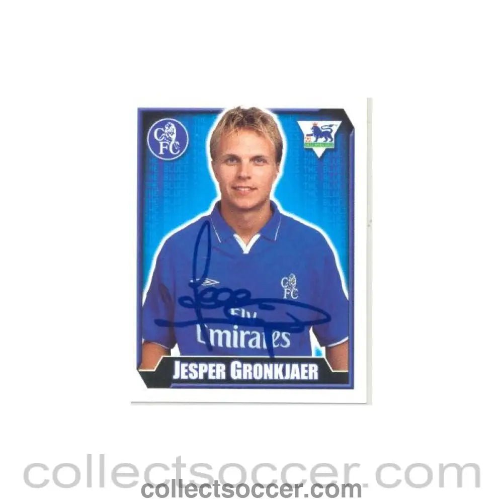 2003 - Jasper Gronkjaer Premier League 2003 Sticker with Printed Signature - Collect Soccer