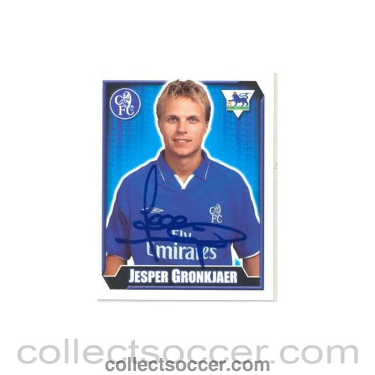 2003 - Jasper Gronkjaer Premier League 2003 Sticker with Printed Signature - Collect Soccer