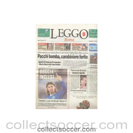 2003 - Lazio v Chelsea Leggo Italian Newspaper of 05/11/2003 the day after the match
