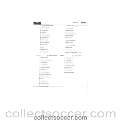 2003 - Lazio v Chelsea official teamsheet 04/11/2003