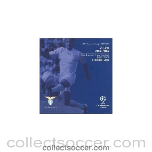 2003 Lazio v Sparta Prague Official Programme 01/10/2003 Champions League