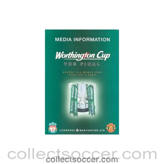 2003 League Cup Final press pack Worthington Cup Final - Collect Soccer