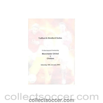 2003 - Manchester United v Chelsea menu 18/01/2003 - Collect Soccer