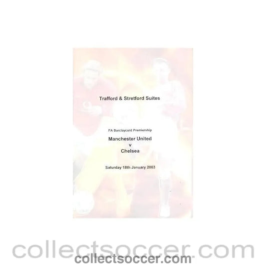 2003 - Manchester United v Chelsea menu 18/01/2003