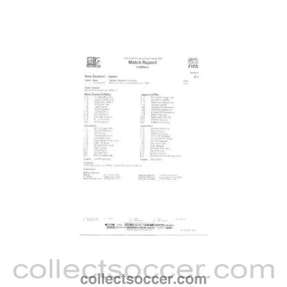 2003 - New Zealand v Japan 18/06/2003 Match Report Halftime FIFA Confederations Cup France 2003 - Collect Soccer