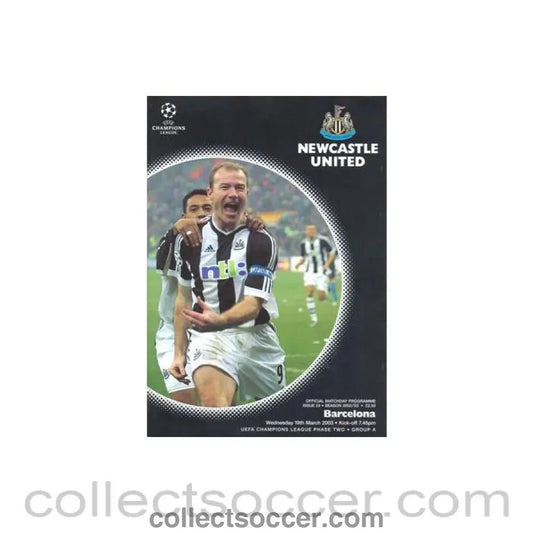 2003 - Newcastle United v Barcelona official programme 19/03/2003 Champions League - Collect Soccer