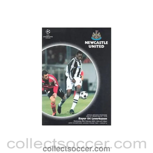 2003 - Newcastle United v Bayer Leverkusen official programme 26/02/2003 Champions League - Collect Soccer