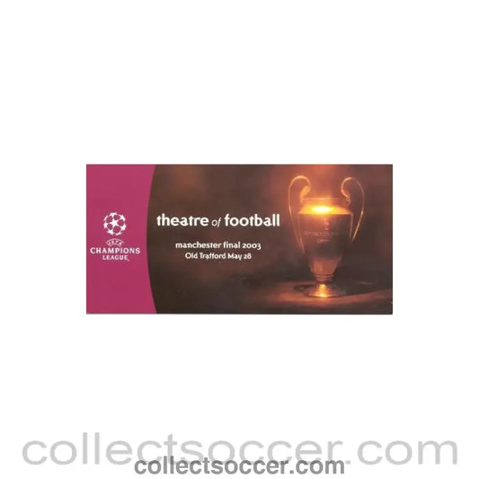 2003 Official Champions League Postcard 28/05/2003