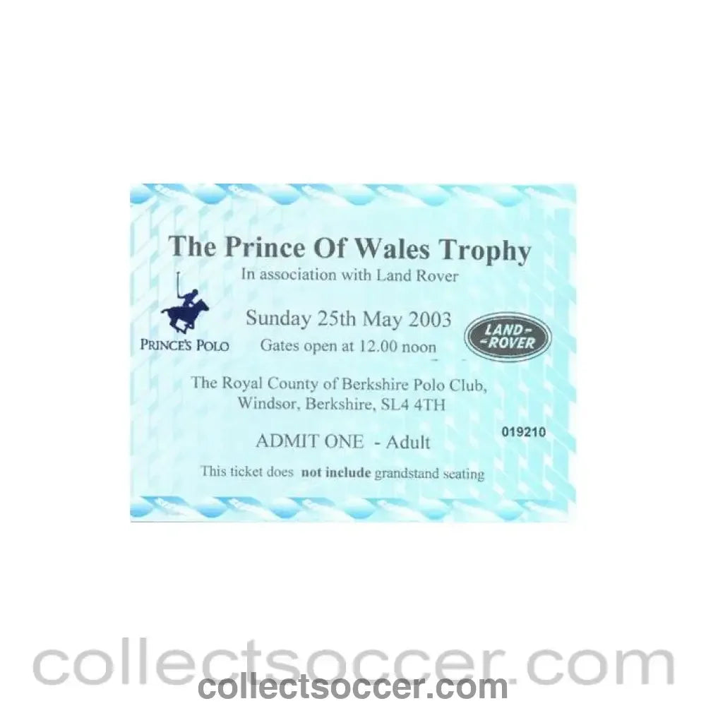 2003 - Polo - The Prince of Wales Trophy 25/05/2003 ticket