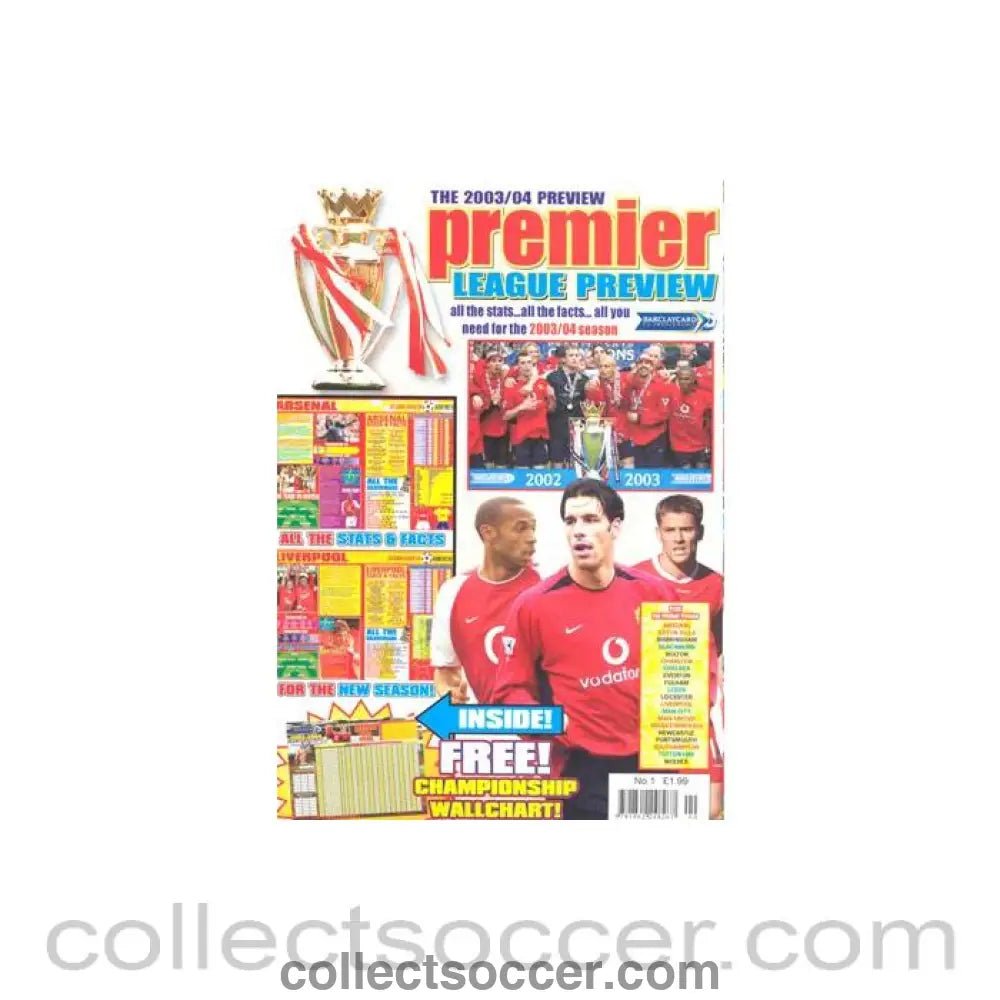 2003 - Premier League Preview magazine 2003-2004 - Collect Soccer