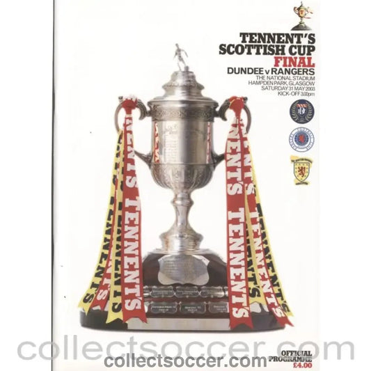 2003 Scottish Cup Final Dundee v Rangers Official Football Programme - Collect Soccer