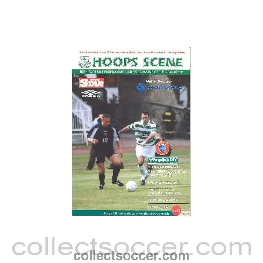 2003 - Shamrock Rovers v Odra, Poland official programme 29/06/2003 - Collect Soccer