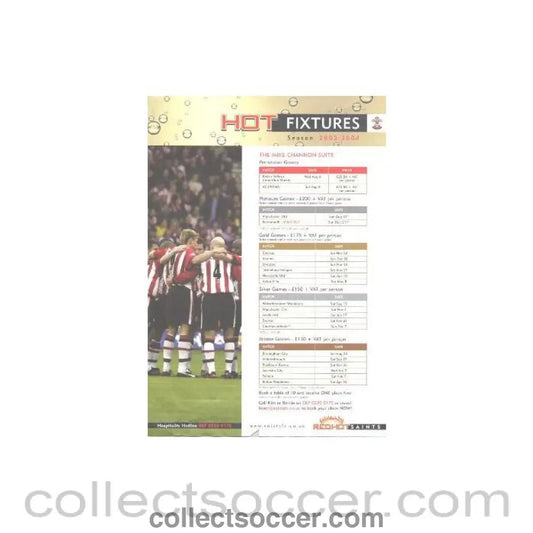 2003 - Southampton Hot Fixtures 2003-2004 - Collect Soccer
