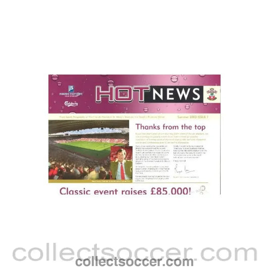 2003 - Southampton Hot News poster size four pages issue Summer 2003 Issue 1
