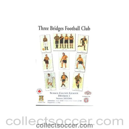 2003 - Three Bridges vChelsea official programme 19/10/2003 - Collect Soccer