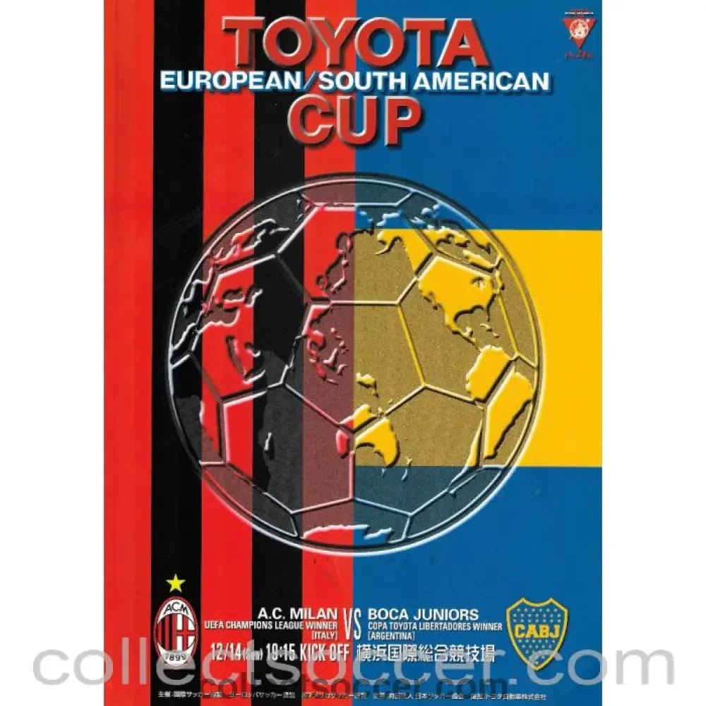 2003 Toyota Cup Official Programme AC Milan v Boca Juniors - Collect Soccer