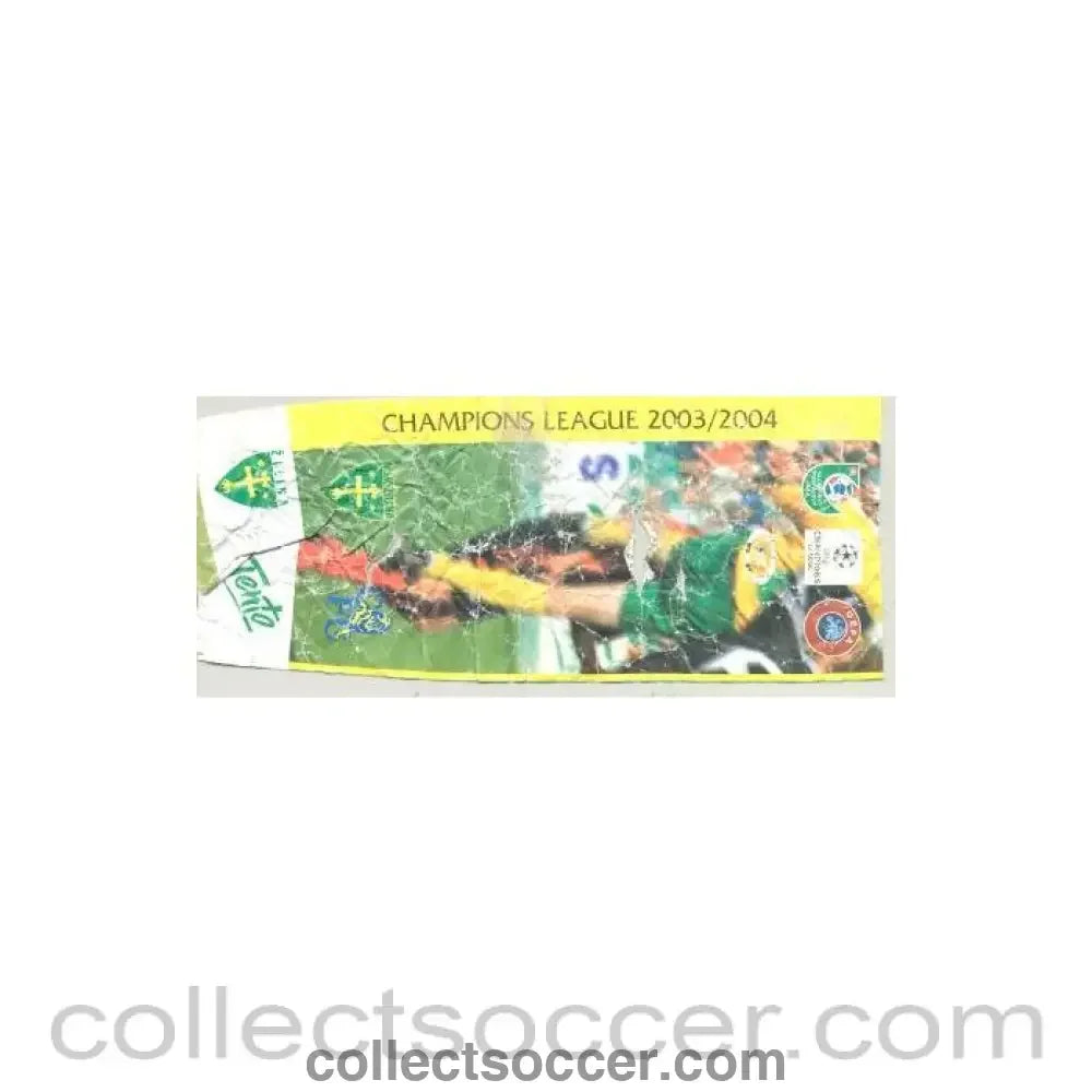 2003 - Zilina Slovakia v Chelsea ticket of season 2003-2004 reduced price